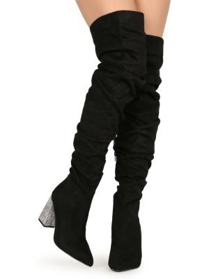 STEPPING OUT THIGH HI BOOT BLACK