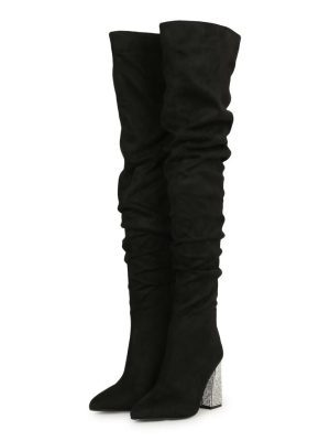 STEPPING OUT THIGH HI BOOT BLACK