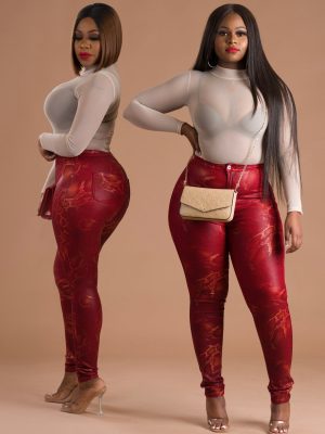 SLITHER WAX SKINNIES RED (S-3XL)