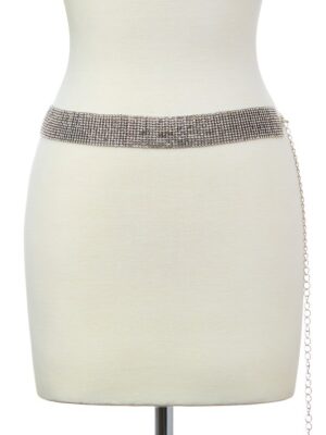 12 Row Rhinestone Chain Belt