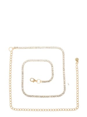 Single Line Rhinestone Chain Belt