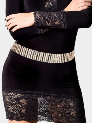 9 Row Rhinestone Pave Chain Belt