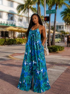 Green-leaf Cami Loose Jumpsuit