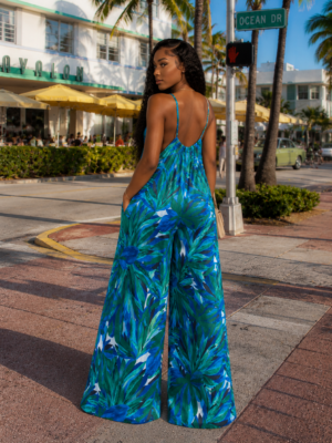 Green-leaf Cami Loose Jumpsuit