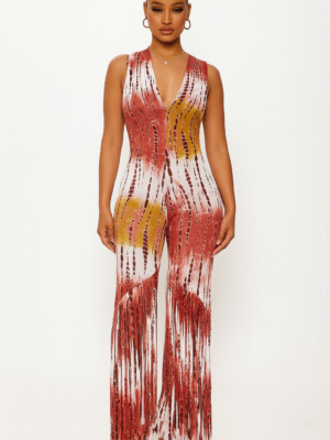 Sunset Groove Jumpsuit Rust