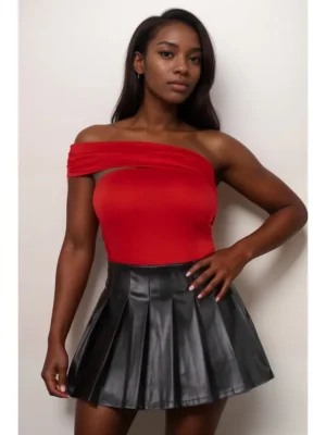 Scarlet Temptation Off-Shoulder Top