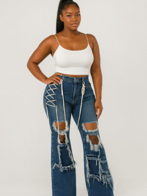 On The Edge Lace-Up Jeans