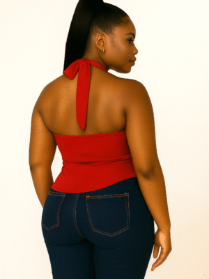 Siren Wrap Halter Top Red