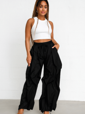 Rhythm Ruffle Pants Black