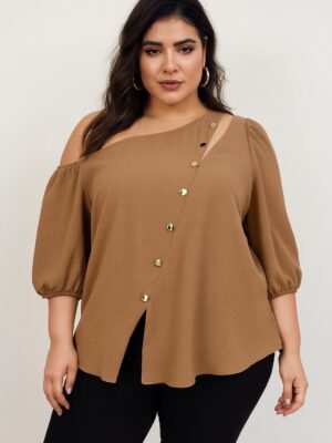 Scarlet Edge Blouse Mocha