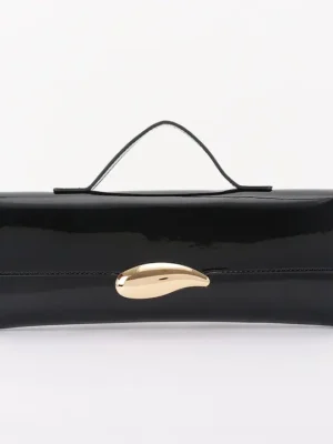 Midnight Gloss Sculpted Clutch Black
