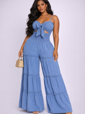 Flirt & Flow Jumpsuit Denim Blue Ships 3/27