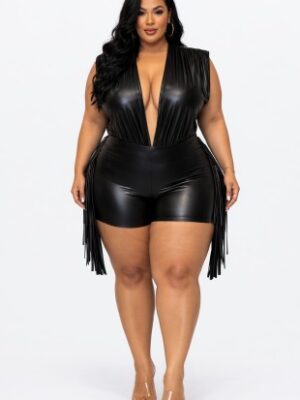 Urban Cowgirl Faux Leather Romper