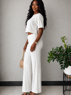 Soft Era Palazzo Pant Set White