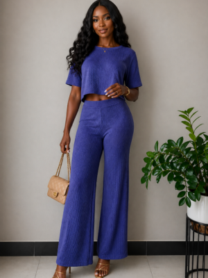 Soft Era Palazzo Pant Set BLue