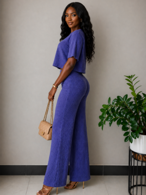 Soft Era Palazzo Pant Set BLue