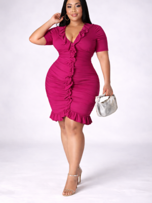 Blush & Bare Mesh Dress Fuchsia