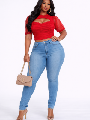 Heartbreaker Mesh Top Red