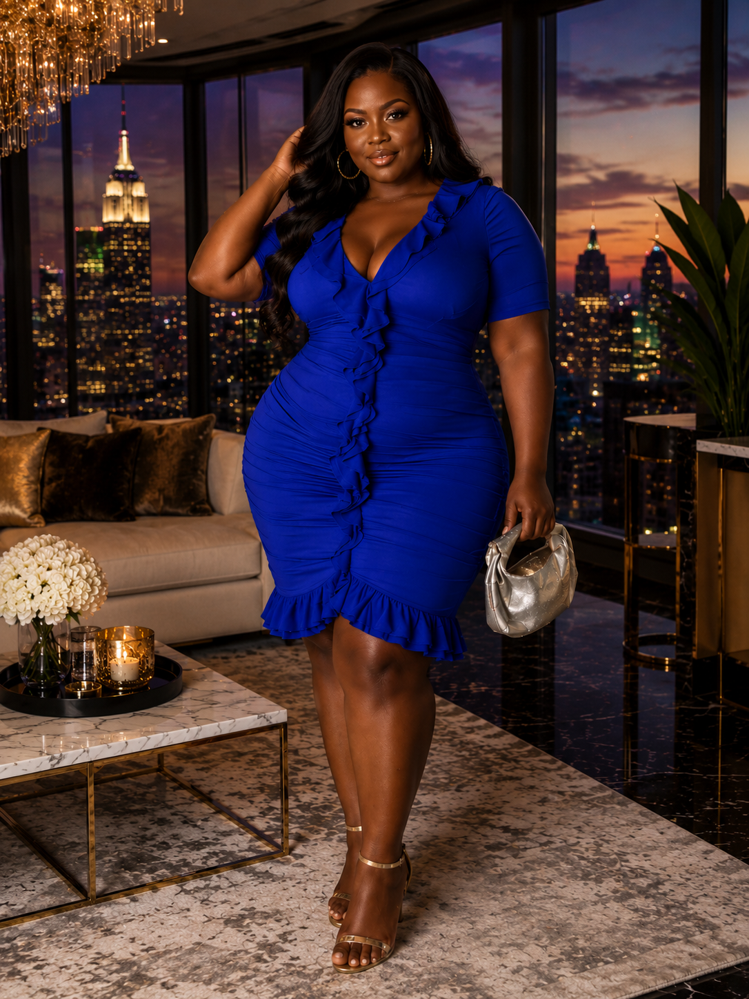 Blush & Bare Mesh Dress Royal