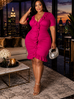 Blush & Bare Mesh Dress Fuchsia