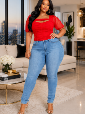 Heartbreaker Mesh Top Red