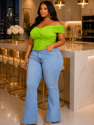 Contour Me Softly Top Lime