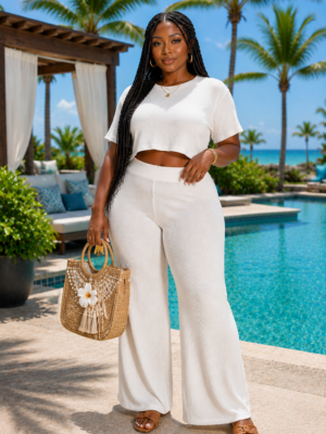 Soft Era Palazzo Pant Set White