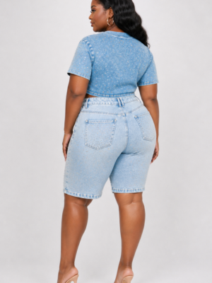 Glow Getter Denim Shorts Light Wash
