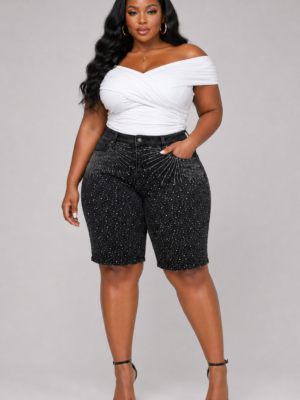Glow Getter Denim Shorts Black