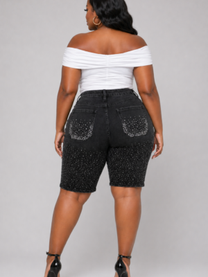 Glow Getter Denim Shorts Black
