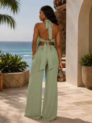 Santorini Dreams Palazzo Set Sage
