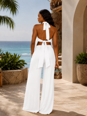 Santorini Dreams Palazzo Set White