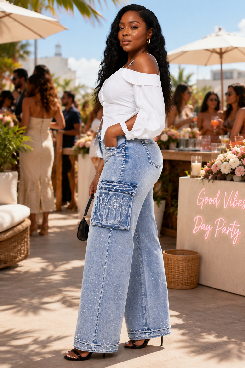 First Class Cargo Jeans Light Wash - Image 2