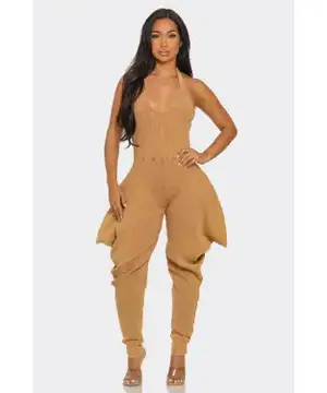 Hailey Harem Jumpsuit Camel