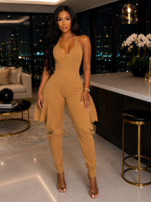 Hailey Harem Jumpsuit Camel
