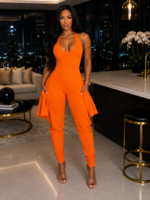 Hailey Harem Jumpsuit Orange