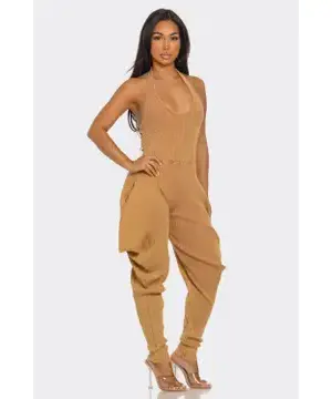 Hailey Harem Jumpsuit Camel