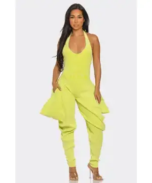 Hailey Harem Jumpsuit Lime