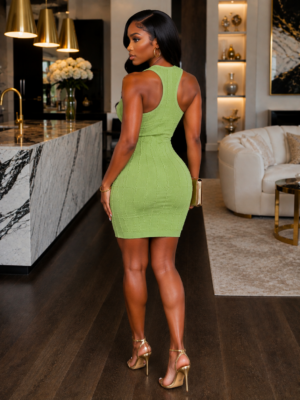 Soft Curve Knit Dress Sage
