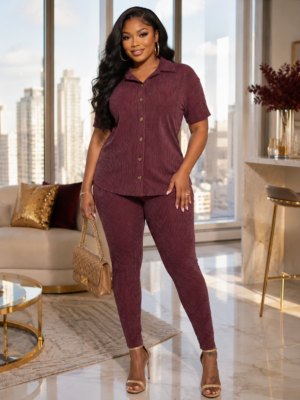 Soft Era Pant Set Burgundy