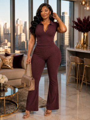 Soft Era Flare Set Burgundy
