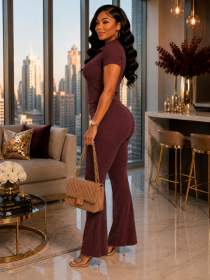 Soft Era Flare Set Burgundy