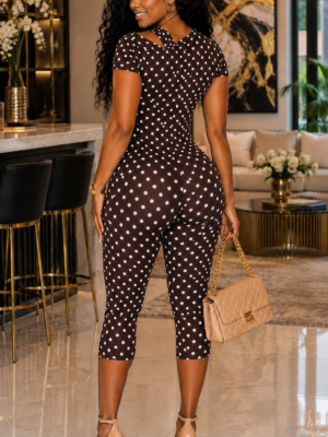 The Chocolate Kiss Polka Dot Romper