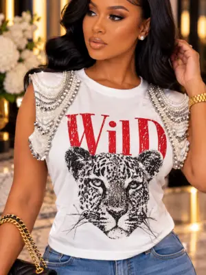 Wild Side Luxe Tee White