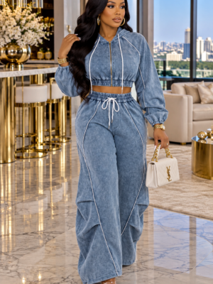 Off Duty Luxe 2PC Set Denim