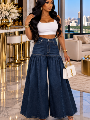 Main Character Palazzo Jeans Dark Wash
